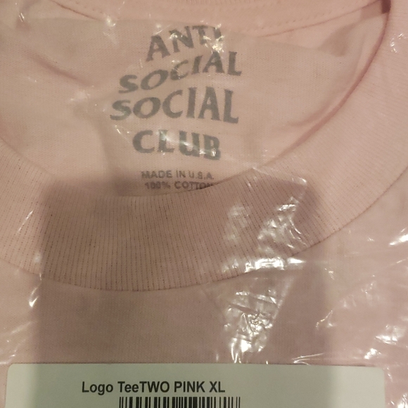 Anti social social club box logo tee pink XL - Picture 3 of 6